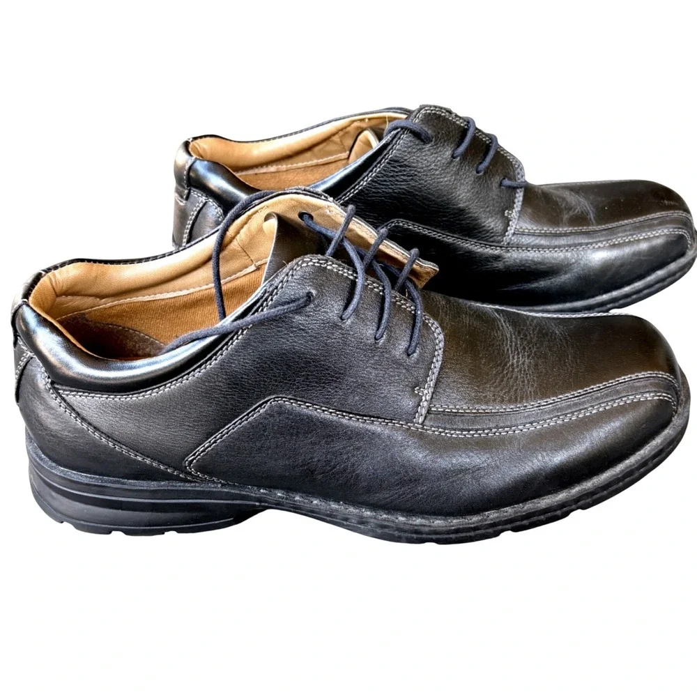 Dockers  11.5W Dress Shoes Black Prostyle All Motion Comfort Leather Oxfords